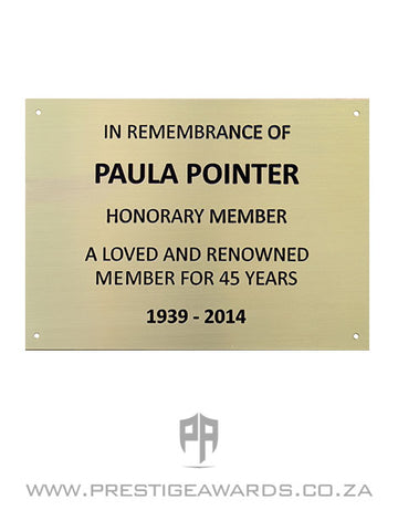 Brass Engraved Plaque